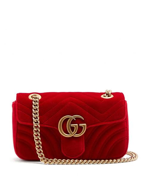 gucci red velvet crossbody bag|gucci quilted shoulder bag.